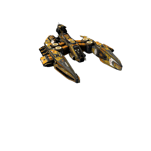 ScifiDestroyerWarhawkHullNoHangarYellow