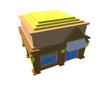 b7 voxel bilding low poly