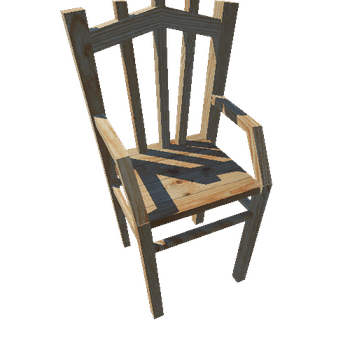 WoodChairLowPoly