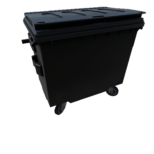 Bin_Plastic_4wheel_Small_Black_Enclosed