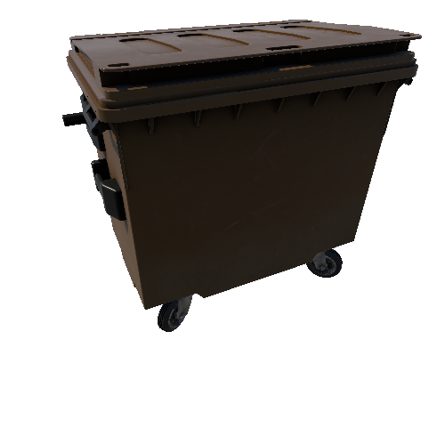 Bin_Plastic_4wheel_Small_Brown_Enclosed