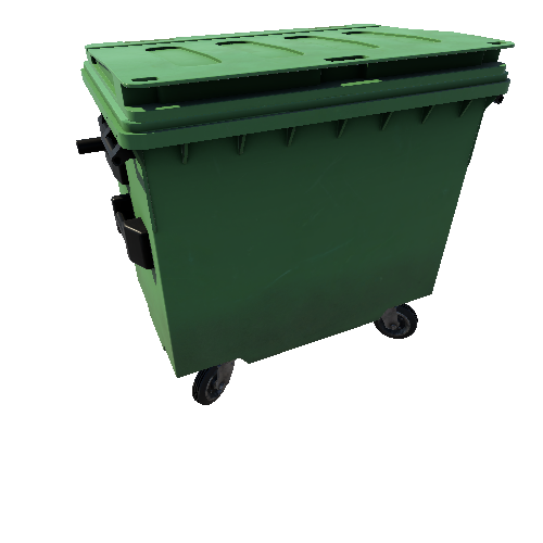 Bin_Plastic_4wheel_Small_Green_Enclosed