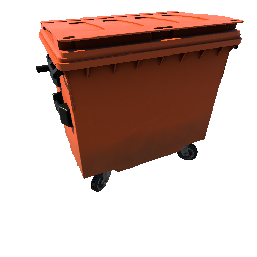 Bin_Plastic_4wheel_Small_Orange_Enclosed