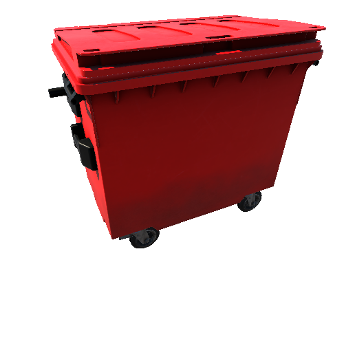 Bin_Plastic_4wheel_Small_Red_Assembly