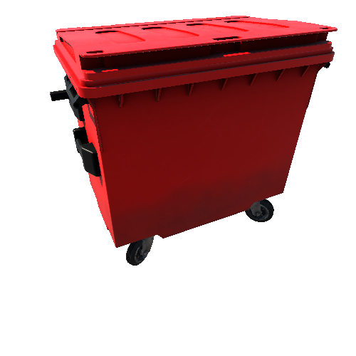 Bin_Plastic_4wheel_Small_Red_Enclosed