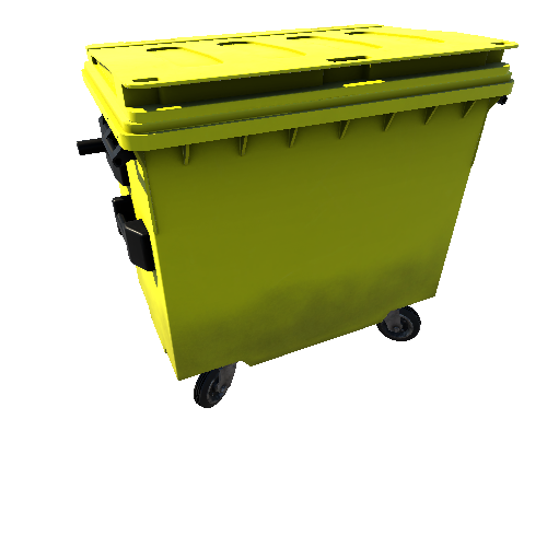 Bin_Plastic_4wheel_Small_Yellow_Enclosed