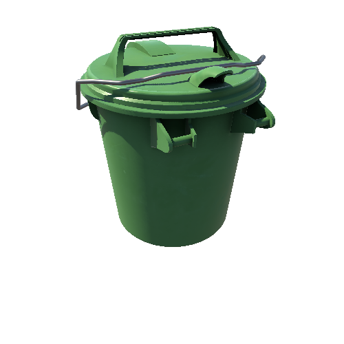 Bin_Plastic_Round_Short_Smooth_Green_Enclosed