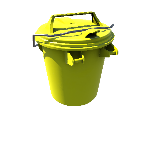 Bin_Plastic_Round_Short_Smooth_Yellow_Enclosed