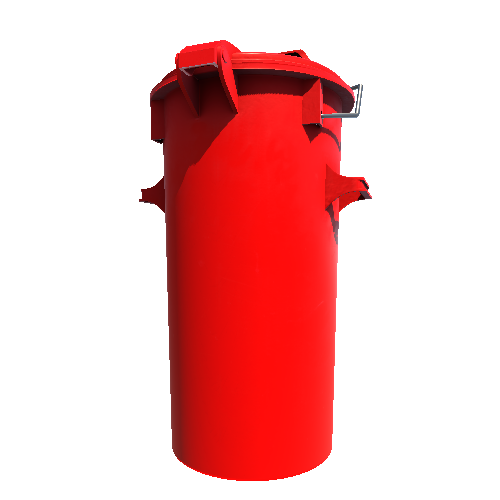 Bin_Plastic_Round_Tall_Smooth_Red_Enclosed