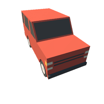 SUV Low poly cartoon city