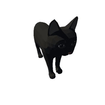 LowPoly_Kitten_Black