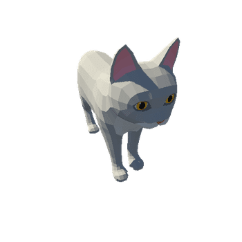 LowPoly_Kitten_White