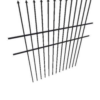 Fence_2_5m_Line_Column_Black