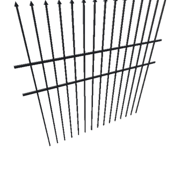 Fence_2_5m_Line_Pillar_Black