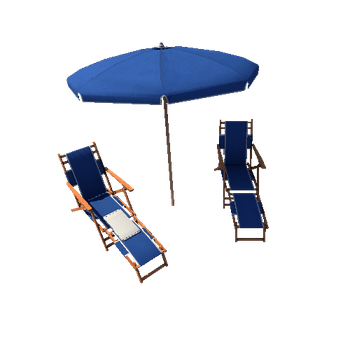 BeachChairsWithUmbrella01Separate