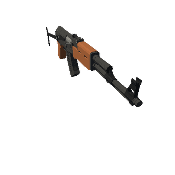 AK47 AK-47 Low Poly with Folding Stock