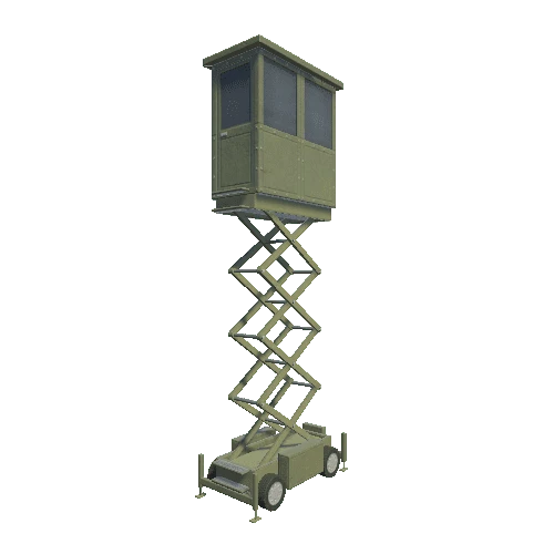 Scissor_Lift_Guard_Post_Army_Green