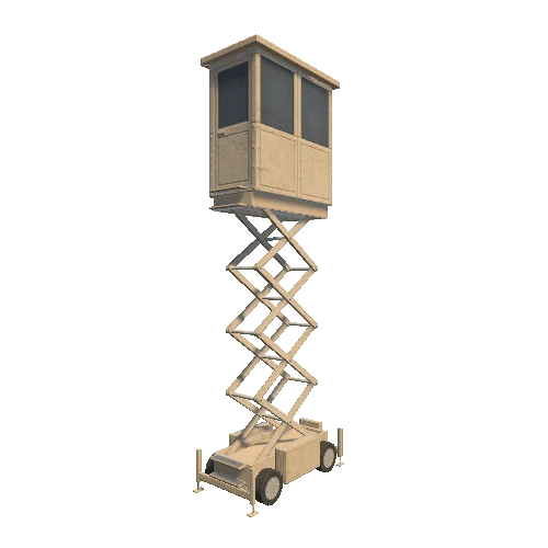 Scissor_Lift_Guard_Post_Desert_Tan