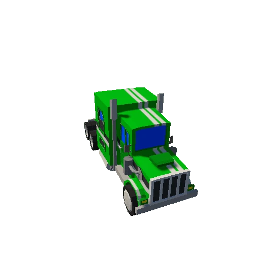 LowPolyTruck-1-Green