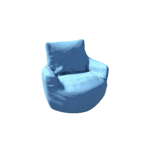 ArmChairBeanBagCheckerPatternBlue