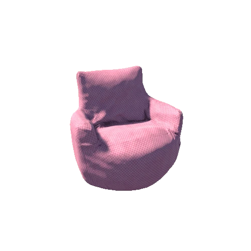 ArmChairBeanBagCheckerPatternPink