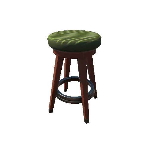 Wooden_Stool_1_Green