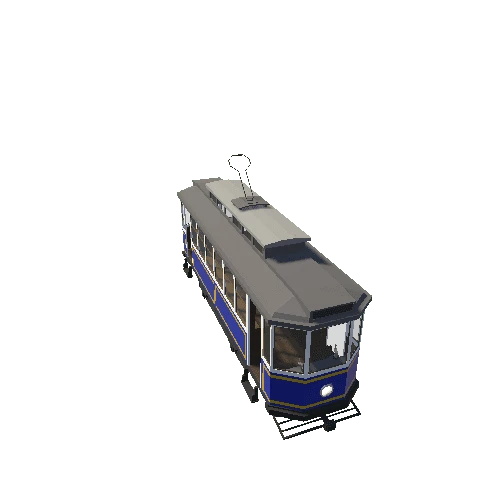 Lowpoly_Vintage_Streetcar_Blue