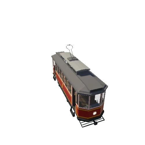 Lowpoly_Vintage_Streetcar_Red