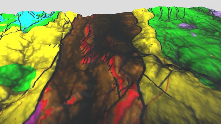 Connecticut Geologic Map in 3d (HSV version). | Asset Ovi